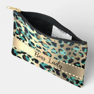 Glam Leopard Print Boss Lady Accessory Pouch