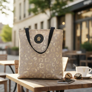 Glam Leopard Spot Pattern Safari Gold ID1154 Tote Bag