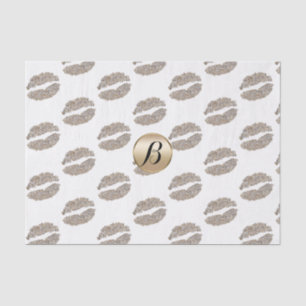 Glam Lips Kiss Glamour Chic Monogram Modern Party Tissue Paper