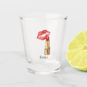 Glam Lips Red Lipstick Kiss Shot Glass