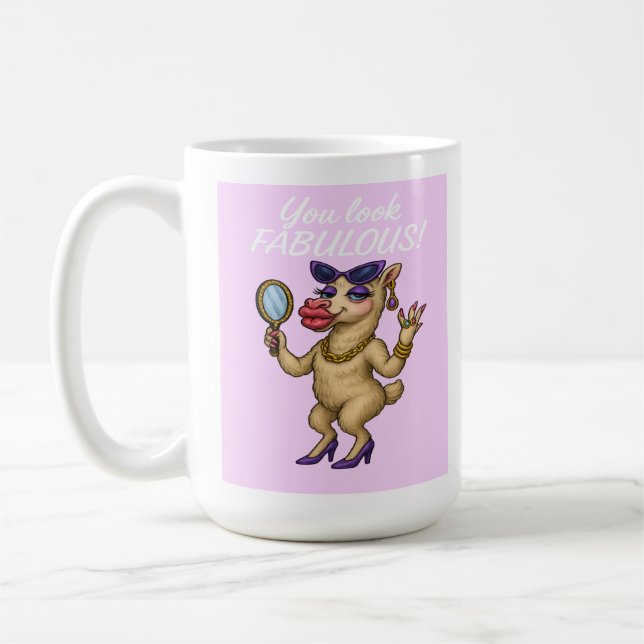 Glam Llama – Fabulous from Head to Hoof Coffee Mug (Left)