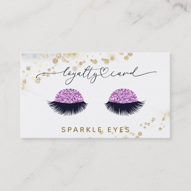 *~* Glam LOGO Gold Eyes QR Business Card (Front)