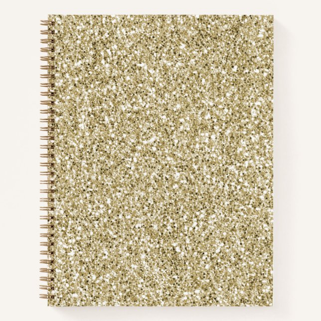 Glam Luxe Gold Glitter   Notebook (Front)
