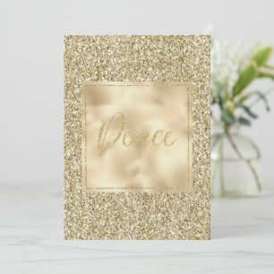 Glam Luxe Gold Glitter Peace   Card
