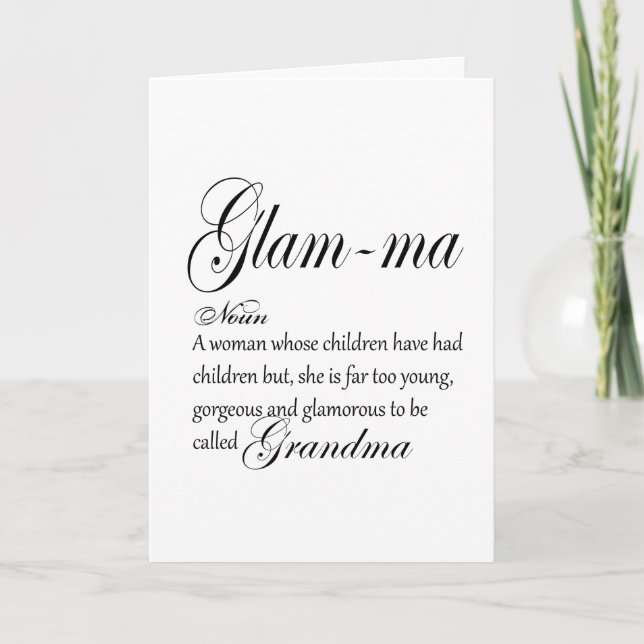 GLAM MA grandma definition Card (Front)