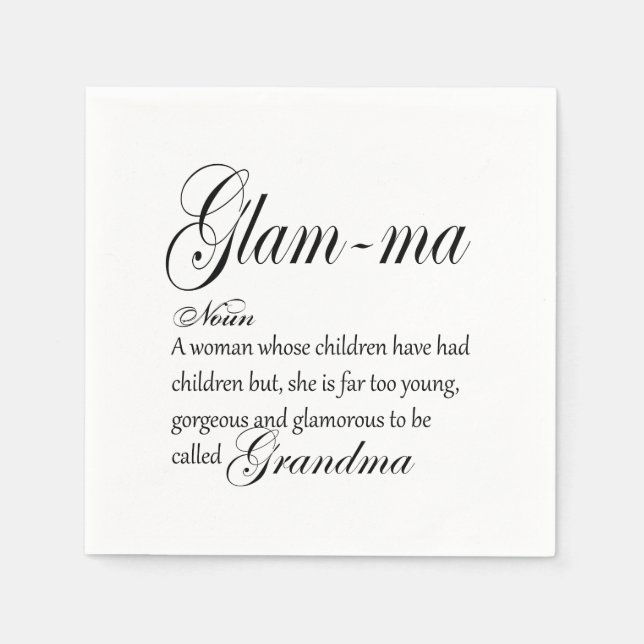 GLAM MA grandma definition Napkin (Front)