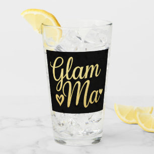 Glam Ma Heart Gold Mum Grandma Mother's Day Glass