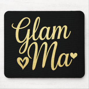 Glam Ma Heart Gold Mum Grandma Mother's Day Mouse Mat