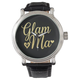 Glam Ma Heart Gold Mum Grandma Mother's Day Watch