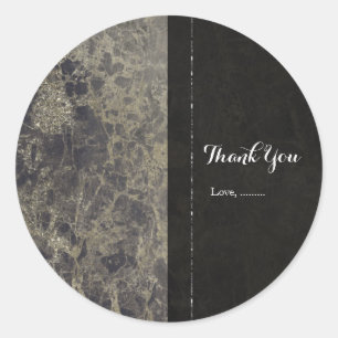Glam Marble Granite Shimmer Elegant Party Favour Classic Round Sticker