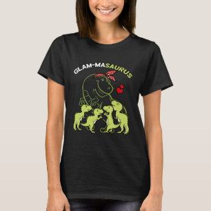 Glam-Masaurus Glam-Ma 4 Kids Dinosaur Mother's Day T-Shirt