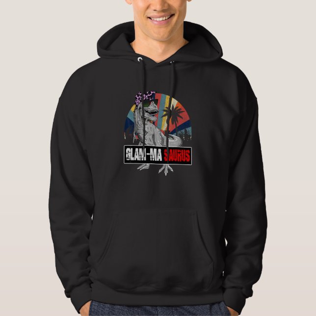 Glam Masaurus Rex Dinosaur Glam Ma Saurus Family M Hoodie (Front)