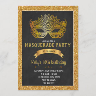 Glam masquerade party invitation