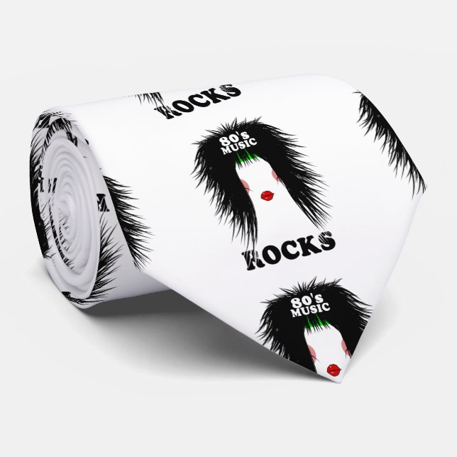 Glam metal Eighties music rocks Tie (Rolled)