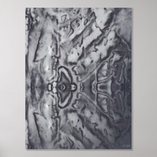 Glam Metal Silver Foil Print