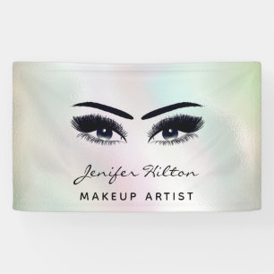 Glam modern chic holographic eyelashes & eyebrow banner