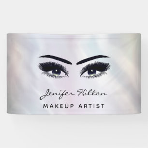 Glam modern chic holographic eyelashes & eyebrow banner