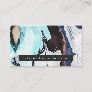 Glam Modern Ink Swirls Business Card