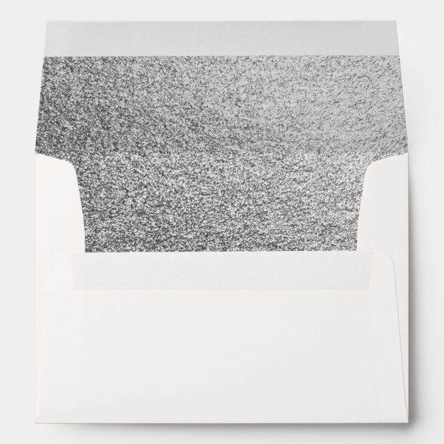 Glam Modern Silver Grey Glitter Sparkle Glam Chic Envelope (Back (Bottom))
