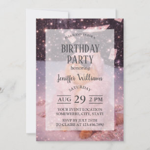 Glam Money Cat in Pink Fur Coat and Sunglasses Invitation