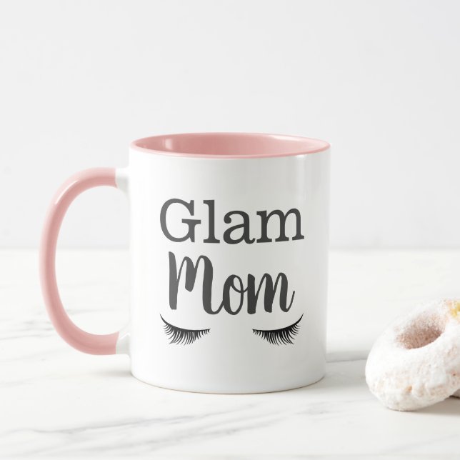 Glam Mum Eyelashes Mug (With Donut)