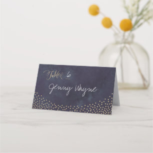 Glam night faux gold glitter place cards