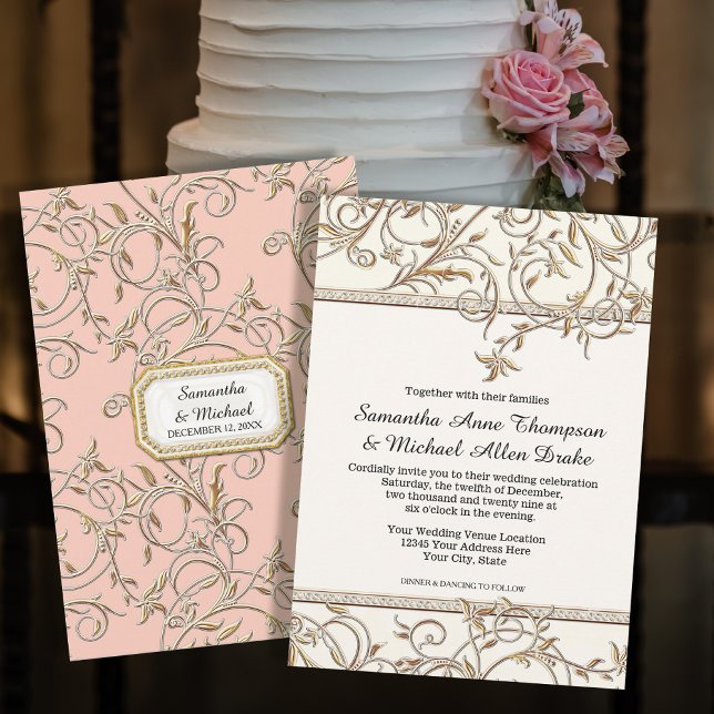 Glam Old Hollywood Regency Black Tie Event Style Invitation (Creator Uploaded)
