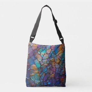 Glam Opal Gemstone Stained Glass Pattern Crossbody Bag