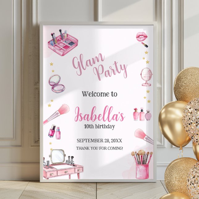Glam Party Girl Beauty Spa Poster Welcome Sign (Creator Uploaded)