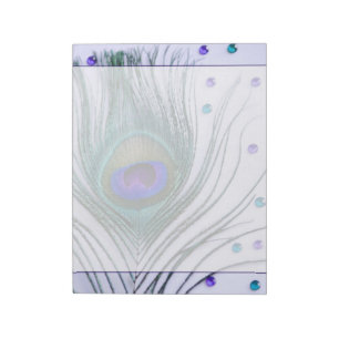 Glam Peacock Feather Purple Notepad