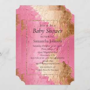 Glam Pink and Gold Invitation