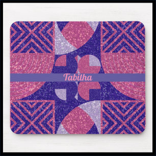 Glam Pink and Purple Geometric Mouse Pad