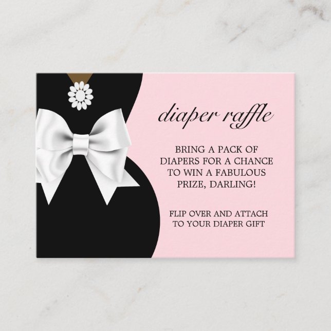 Glam Pink Black Ethnic Baby Shower Diaper Raffle Enclosure Card (Front)