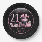 Glam Pink Black Fashion 21st Birthday Party