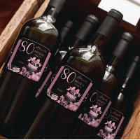 Glam Pink Black Fashion 80th Birthday Party