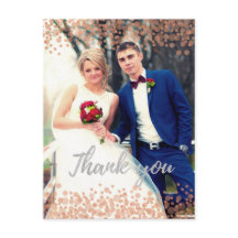 Glam Pink Bubbles Chic Calligraphy Thank You Card