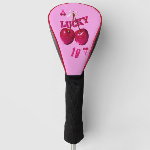 Glam Pink Cherry Lucky Retro Golf Head Cover