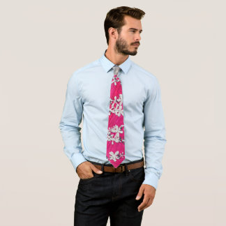 Glam Pink Christmas tree Tie