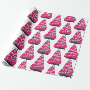 Glam Pink Christmas tree Wrapping Paper