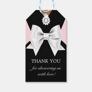 Glam Pink Elegant Ethnic Tiffany Baby Shower Tags