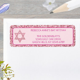 Glam Pink Elegant Star Of David Bat Mitzvah