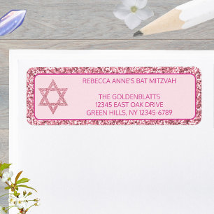 Glam Pink Elegant Star Of David Bat Mitzvah