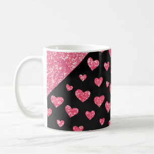 Glam Pink Glitter Hearts Sparkle Romantic  Coffee Mug