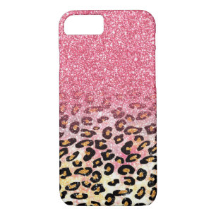 Glam Pink Glitter Leopard Pattern iPhone 8/7 Case