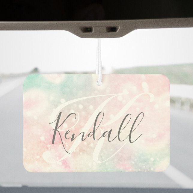 Glam Pink Glitter Pastel Girly Pattern Car Air Freshener (Creator Uploaded)