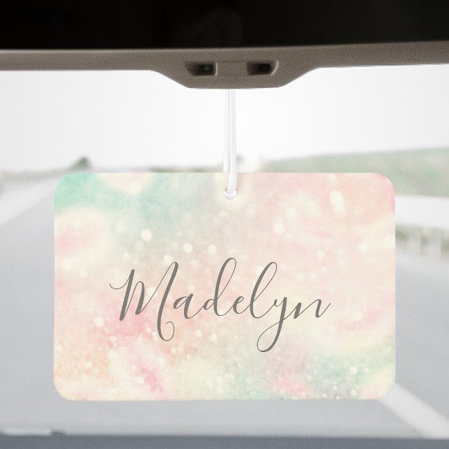 Glam Pink Glitter Pastel Girly Pattern Car Air Freshener (Creator Uploaded)