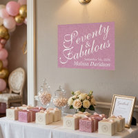 Glam Pink Glitter Seventy and Fabulous Birthday