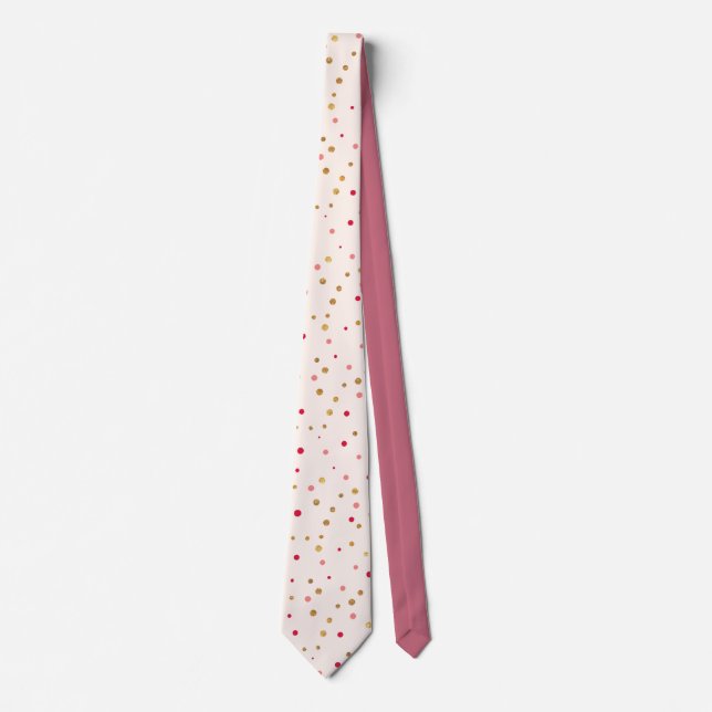 Glam Pink Gold Glitter Neck Tie (Front)