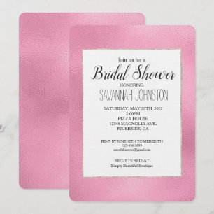 Glam Pink Ombre Bridal Shower Invitation