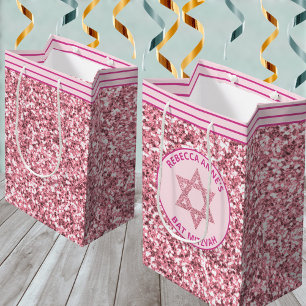 Glam Pink Party Favours Or Presents Bat Mitzvah Medium Gift Bag